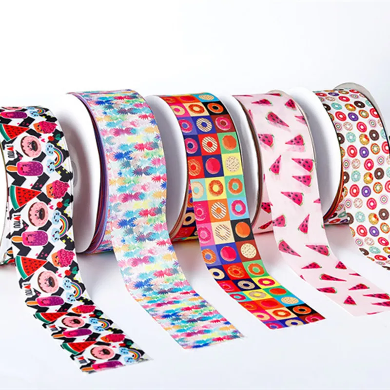 3inch 75mm width grosgrain ribbon printing custom printed character ribbon band for hair bow