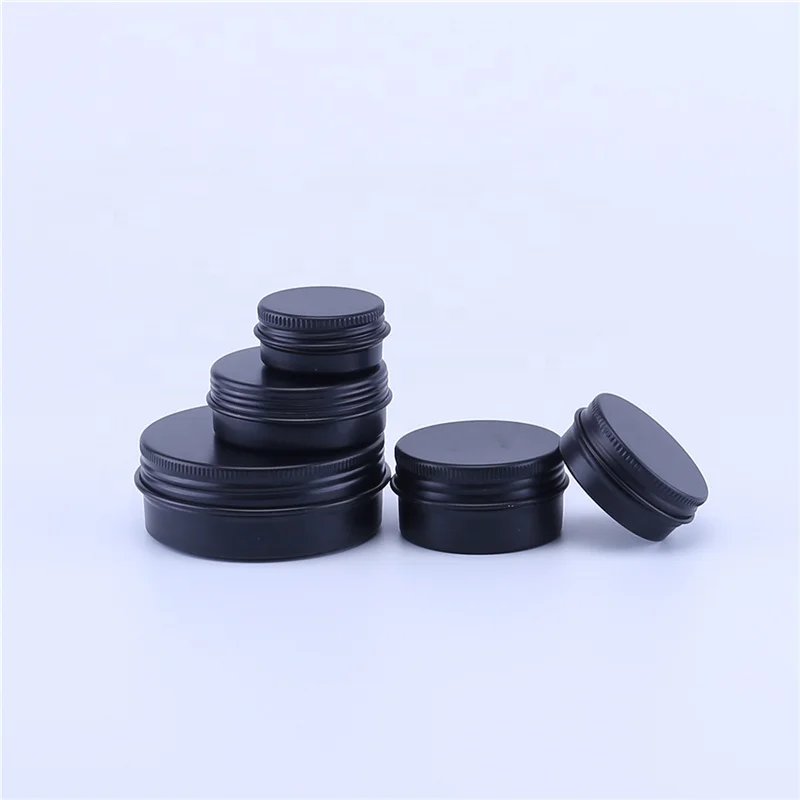 wholesale matte black 10g 15g 20g 30g 60g 100g cosmetic cream scent candles aluminum tin jars