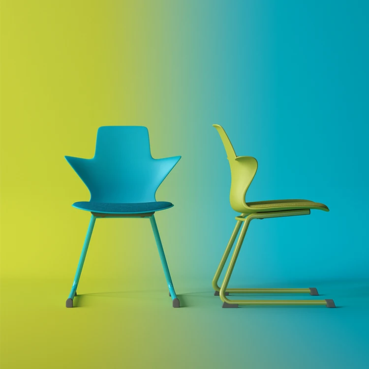 
Italian designer designed C Shape Legs Office School Student Stacking Meeting Training Chair 