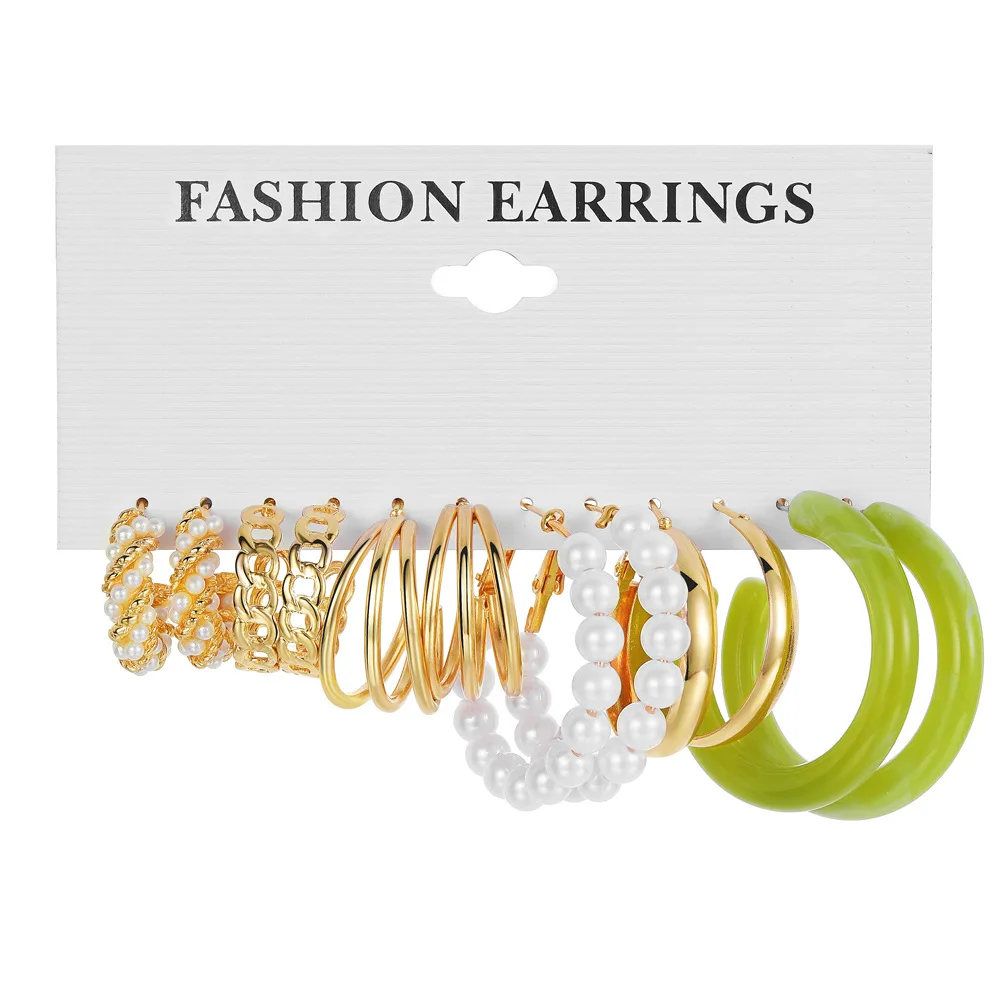 Wholesale Cheap Luxury Pearl Enamel Hoop Earring Making Supplies Wedding Earrings Set For Women
