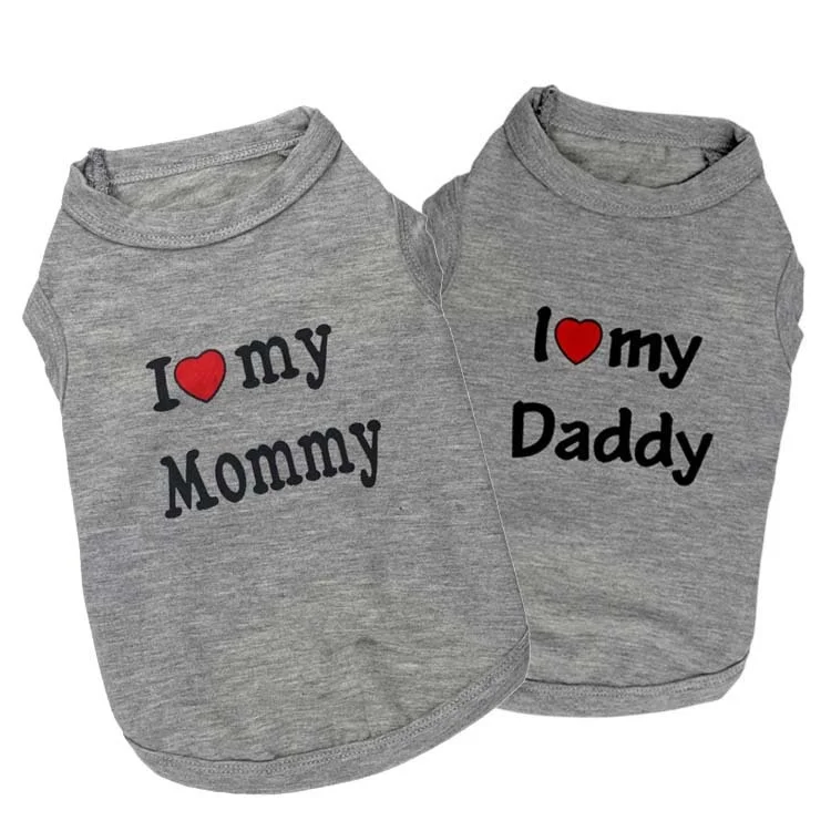 I Love My Mom Dog Shirts Mommy Clothes Boy Puppy T Shirt for Small Dogs Girl