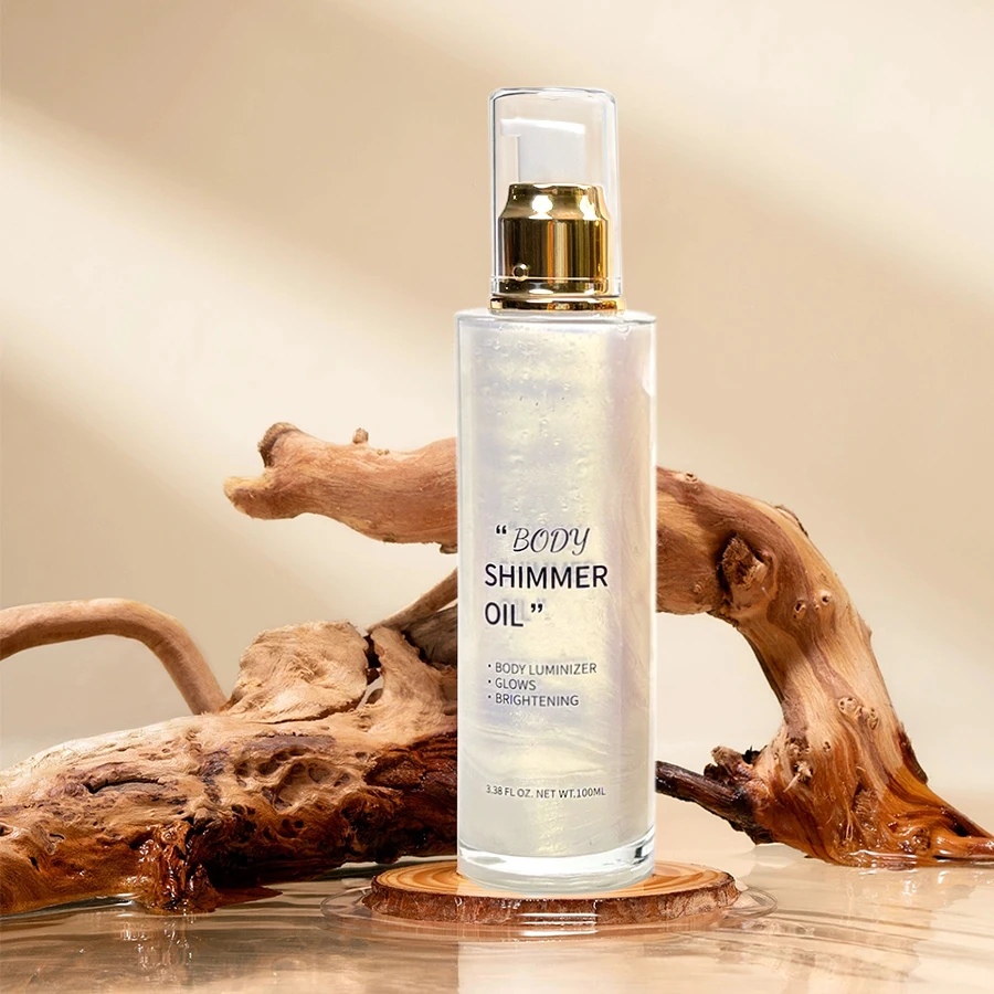 MLM Cosmetics Makeup Shimmer Bronze Face Glow Pearl Highlighter Illuminator Body Shine Glitter Liquid Taning Body Lotion Oil