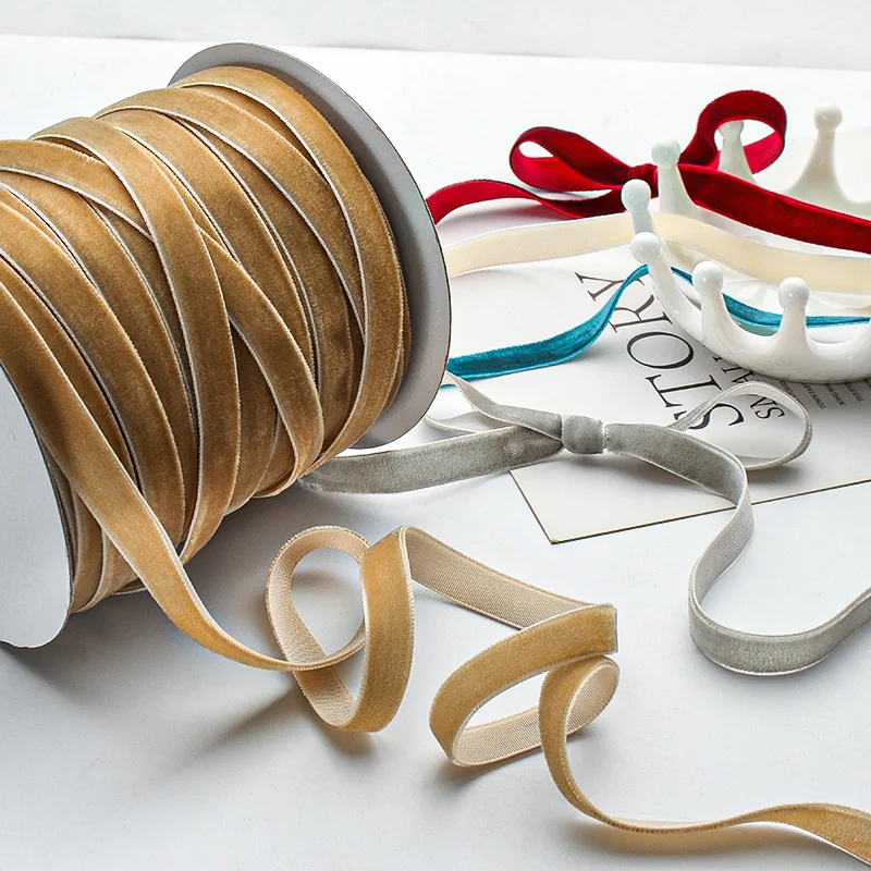Good Quality Wholesale Colorful  Gift Ribbon Nylon Velvet Ribbon For Garment Accessories