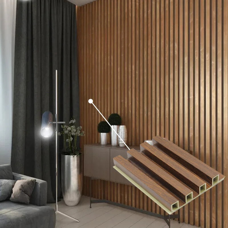 Hotel Wpc Wood Interior Decoration Fluted Great Wall Panels Decorative Wpc Wall Panel