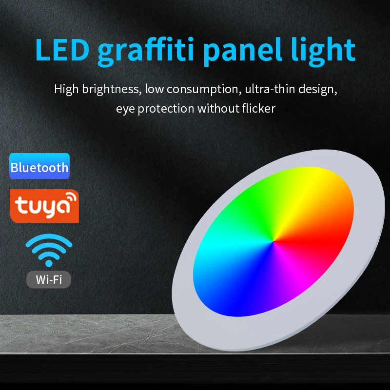 Лидер продаж ультратонкая светодиодная панель RGB умные лампы переменного тока с пультом дистанционного управления Bluetooth простая установка и источник питания