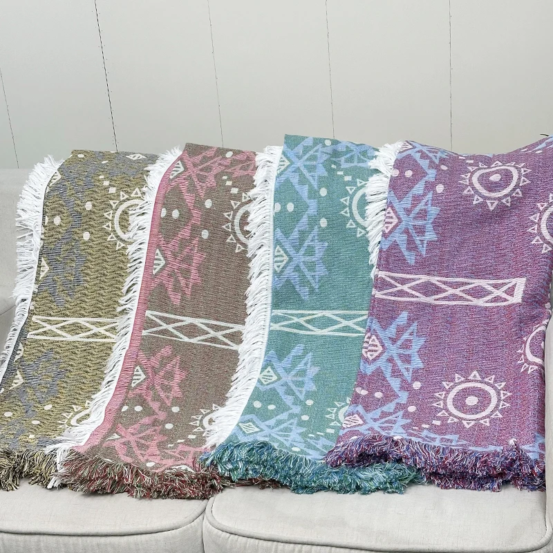 wholesale woven throw blanket boho shawls and blankets