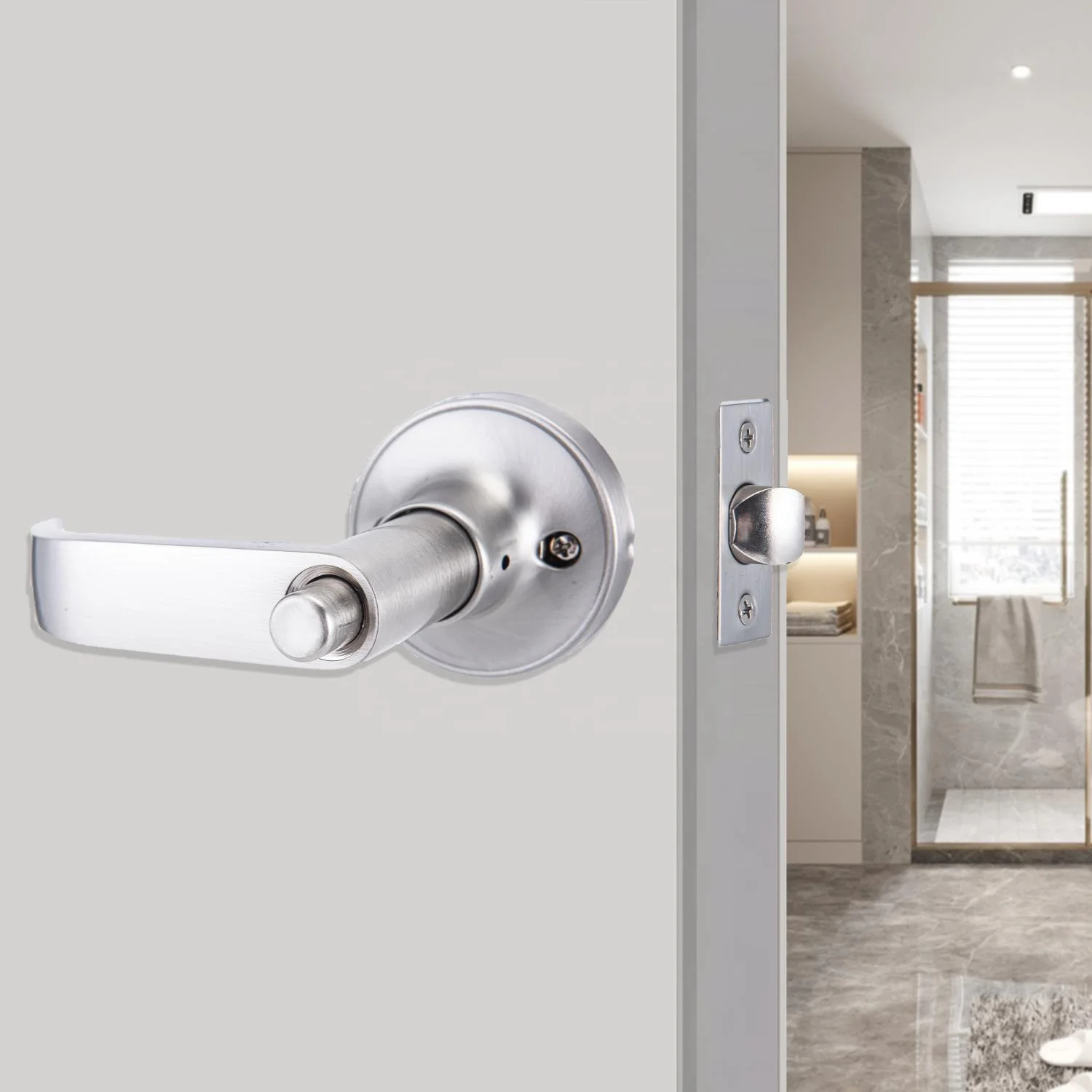 New Arrival Push-button Leverset Entrance Door Handle Interior Lever Lock Door Tubular Lock Handle Bedroom Door Handle Lock