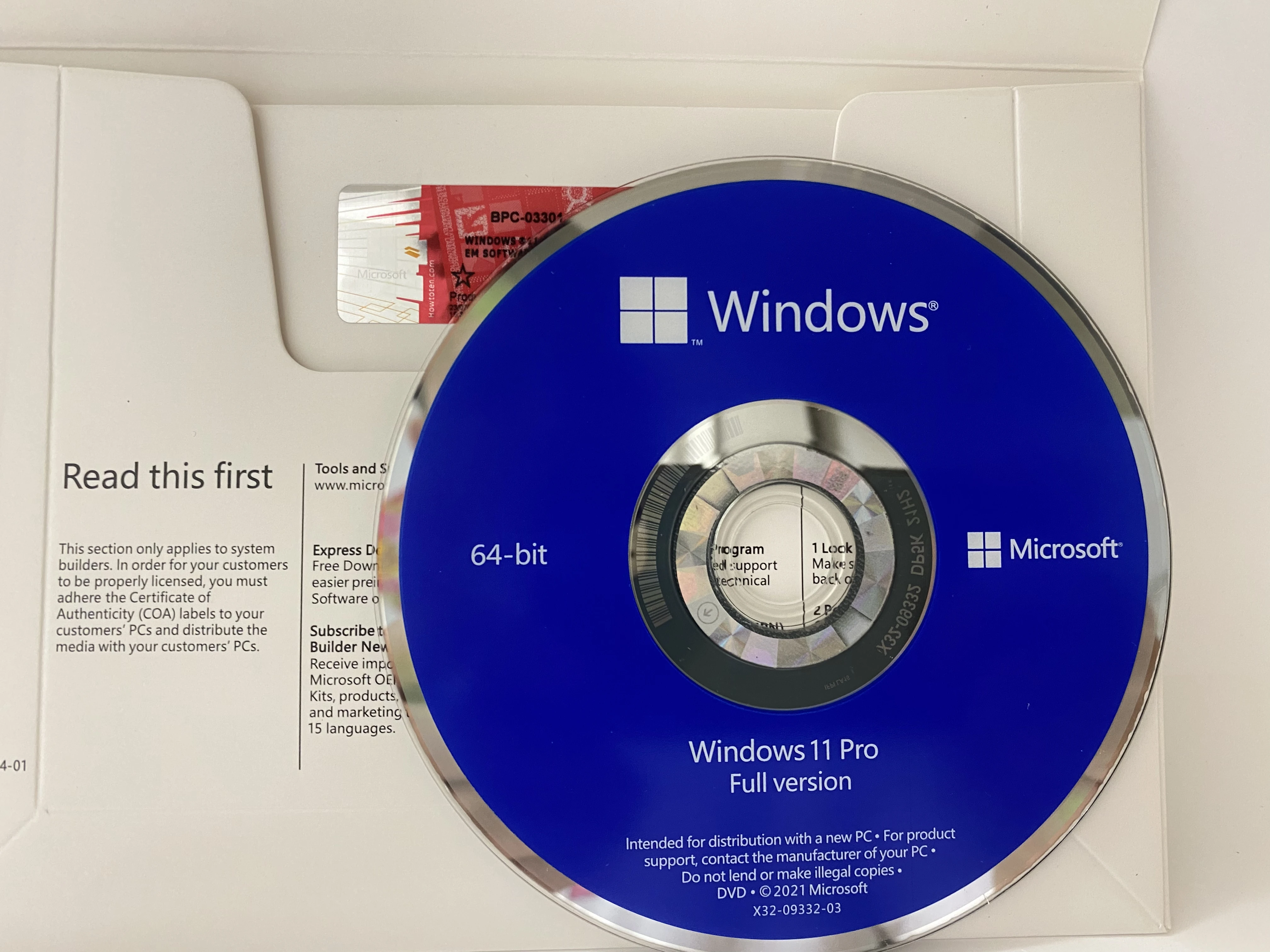 wholesale win 11 pro retail keys coa sticker activated online with scratch high quality window 11 pro  dvd package