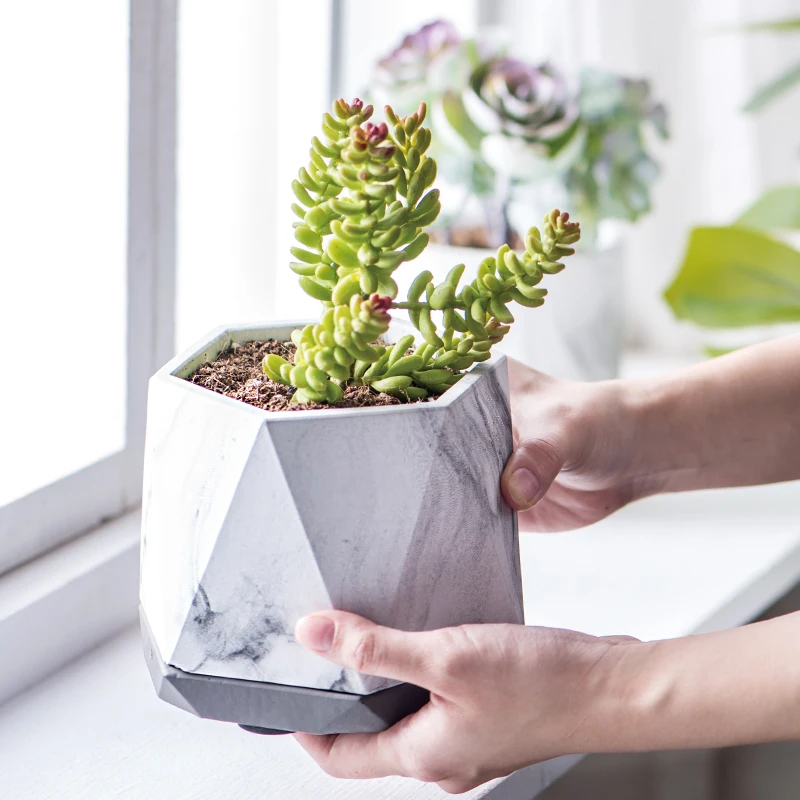 2021 Nordic creative succulent marble pot Indoor Decor ceramic flower plant pots on best selling