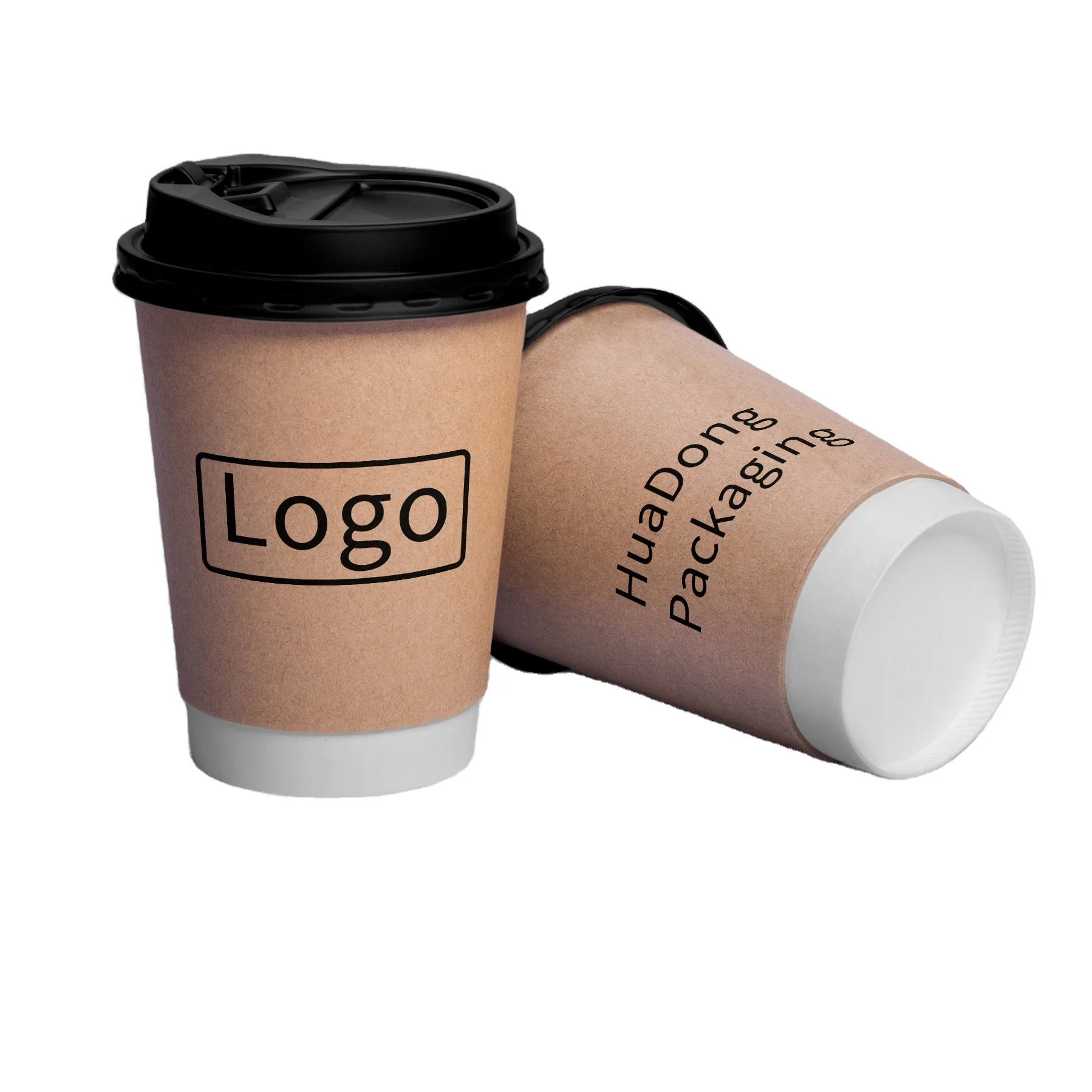 custom logo printed disposable 12oz double wall bubble tea juice coffee paper cups 8 oz with lid packaging