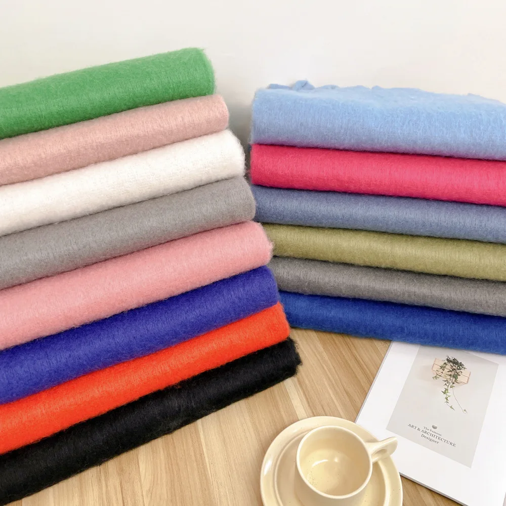 Winter Warm Woven Scarf  Long Solid Color Women  Thick Unisex Mohair Fabric Cashmere Warm Scarf With Tassel
