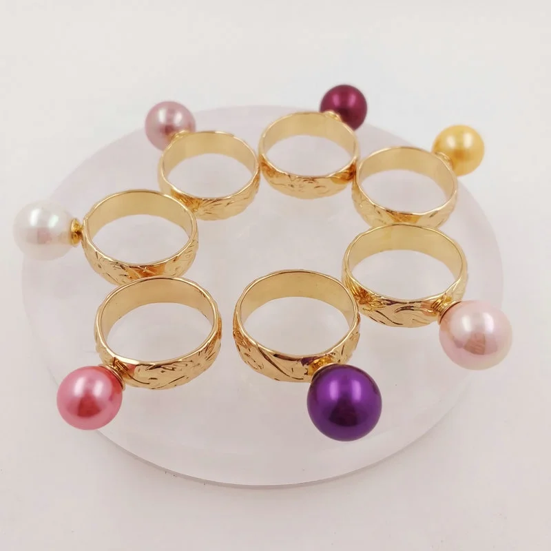 hawaiian heirloom brass ring 14k gold Polynesian samoan pearl plain tribal ring single band ring for kid man woman