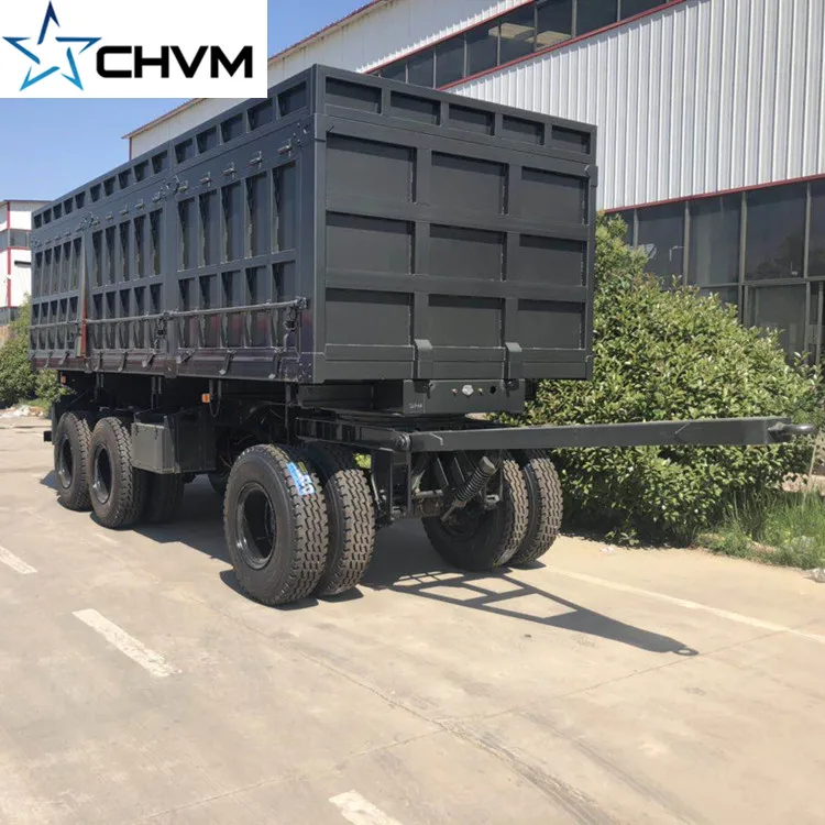 Китай прицеп 2 оси Тяговый буксировочный Долли грузовой полный Traile rFence прицеп насыпной грузовой Трактор Гидравлический самосвал для продажи