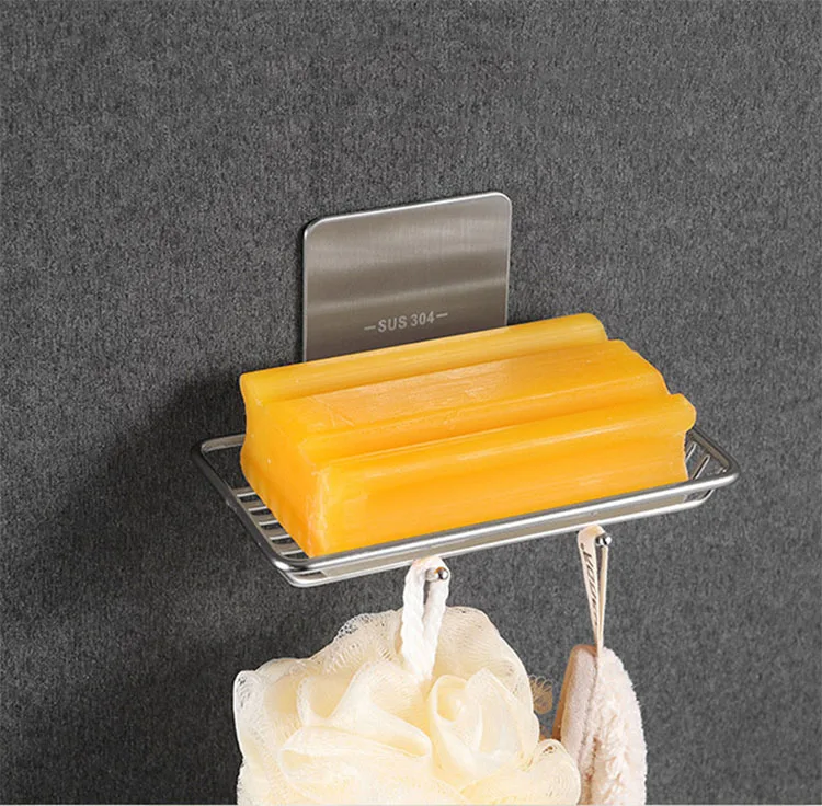 Bathtub Bar Soap Accessories Metal Stainless Steel Wall Mounted Magnet Soap Rack Dish Sucker Magnetic Soap Holder