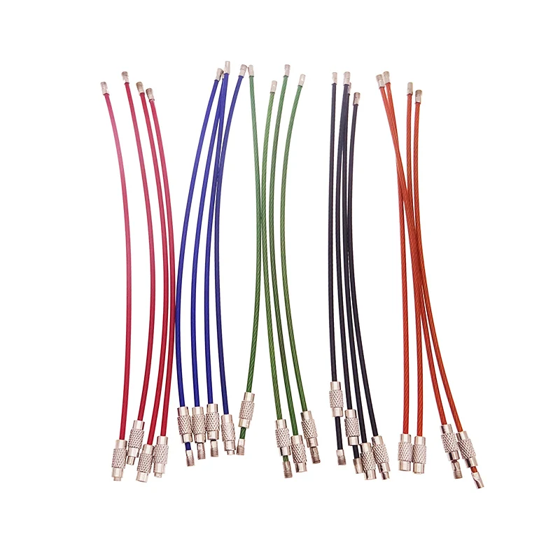Stainless Steel Wire Keychains Cable Heavy Duty Luggage Tags Loops Tag Keepers