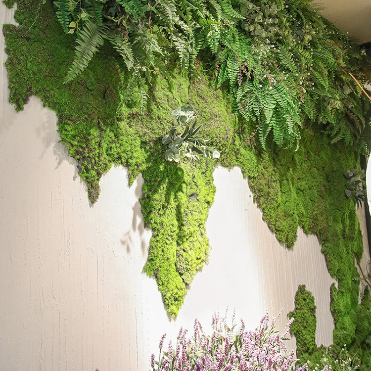 RSH factory wholesale artificial grass plant panel artificial moss wall art for decoration
