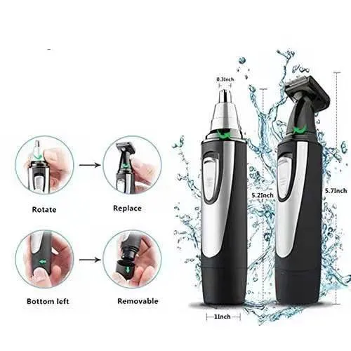 Водонепроницаемая перезаряжаемая Бритва для бровей и ушей 2 в 1, триммер для волос в носу для мужчин