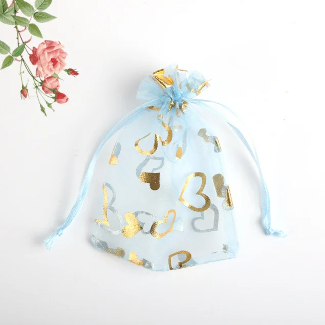 Small Jewelry Gift Trial Stamping Pattern Organza Bag