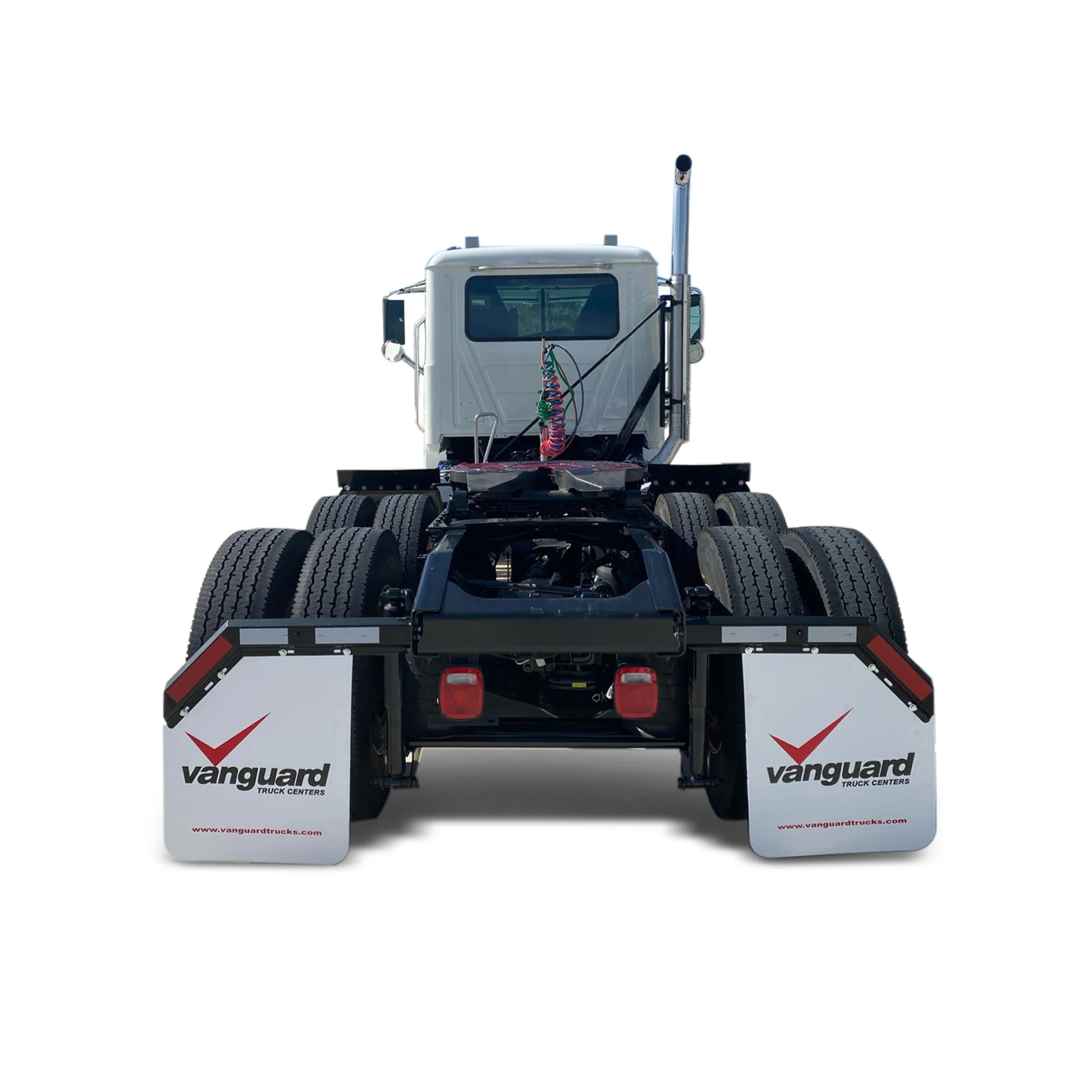 Straight steel & stainless mud flap hanger for American Truck