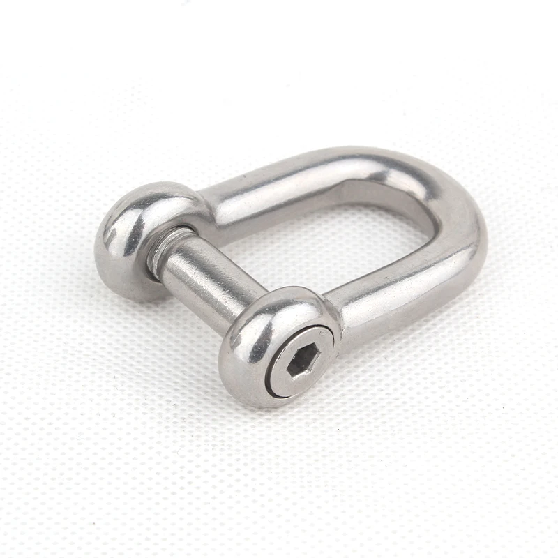 Marine Grade Stainless Steel 316 Hex Sink Screw Pin D Shackle