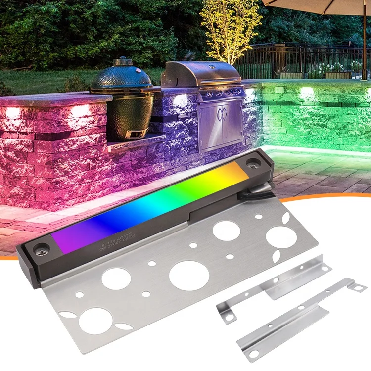 ETL Listed Die-Cast Aluminum Adjustable CCT Rgbw BT Smart Hardscape Lighting Retaining Wall Lights For Landscape Steps