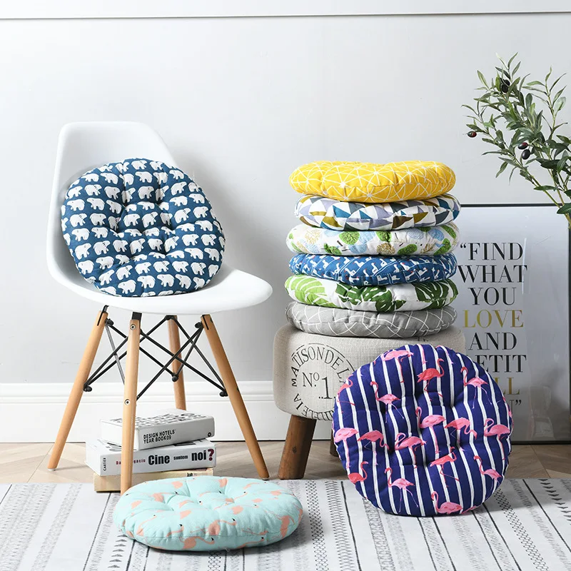 Office Chair Cushion Thicken Round Linen Seat Cushions For Back Pain Home Decor Decorative Outdoor Garden Cushions for Sofa