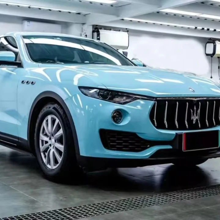 Self-adhesive Sea Breeze Blue wrap vinyl  car foil car wrap vinyl PET Glossy  color change