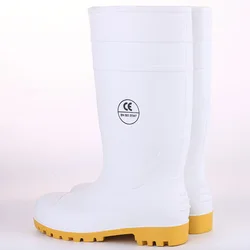 Steel Toe Durable PVC Wellington Polyester S5  Resistant Safety Work Rain Boots