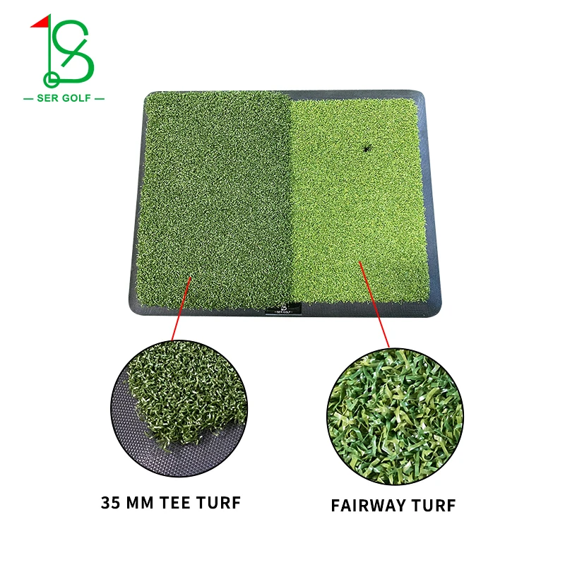 High Quality Golf Swing Mat Dual Turf Golf Hitting Mat Potable Mini 2 IN 1 Golf Practice Mat