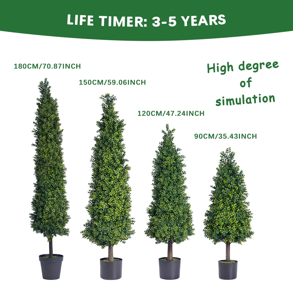 PZ-1-131 Garden Supplies Customized Lasting Evergreen Artificial Boxwood Topiary Tree for Indoor Front Porch Office Decor