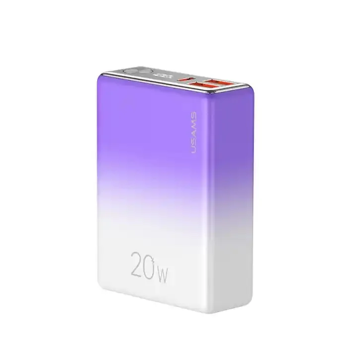 USAMS CD192 PD20W+QC3.0 Mobile Phone Quick Charger Digital Display Fast Charging Power Bank