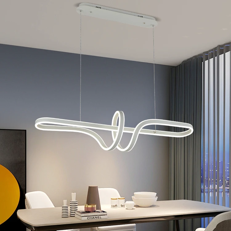 GANVA Home Decorative Chandelier Modern Linear Hanging Acrylic Ring Circle Led Pendant Light