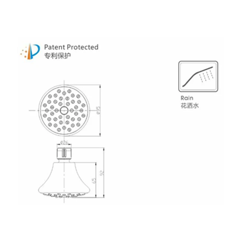 Xiamen Hangll 4 Inch High Pressure Italian Top-spray Shower Head