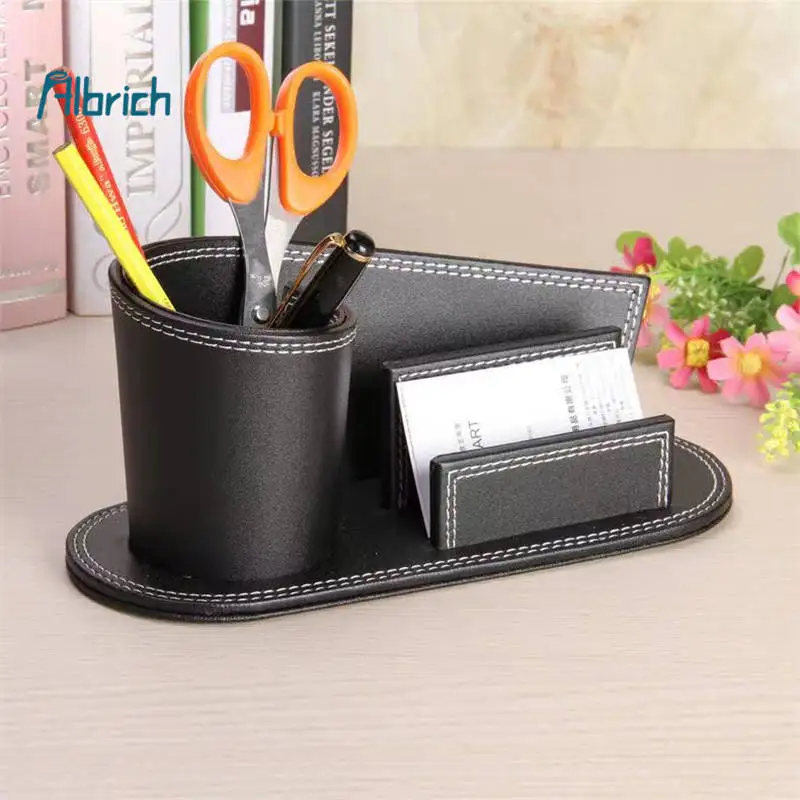 PU leather creative business card holder multi-functional office