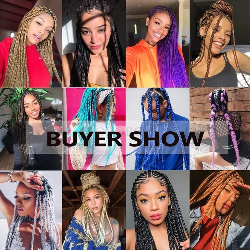 41inch braiding hair ombre extension prestretched extensions  Box braids Knotless pre looped High Heat Fibre hair