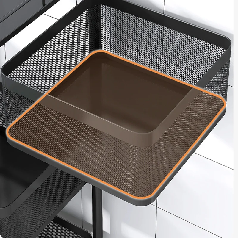 Kitchen rack 360-degree rotating vegetable basket floor multi-layer household multi-function fruit and vegetable storage rack