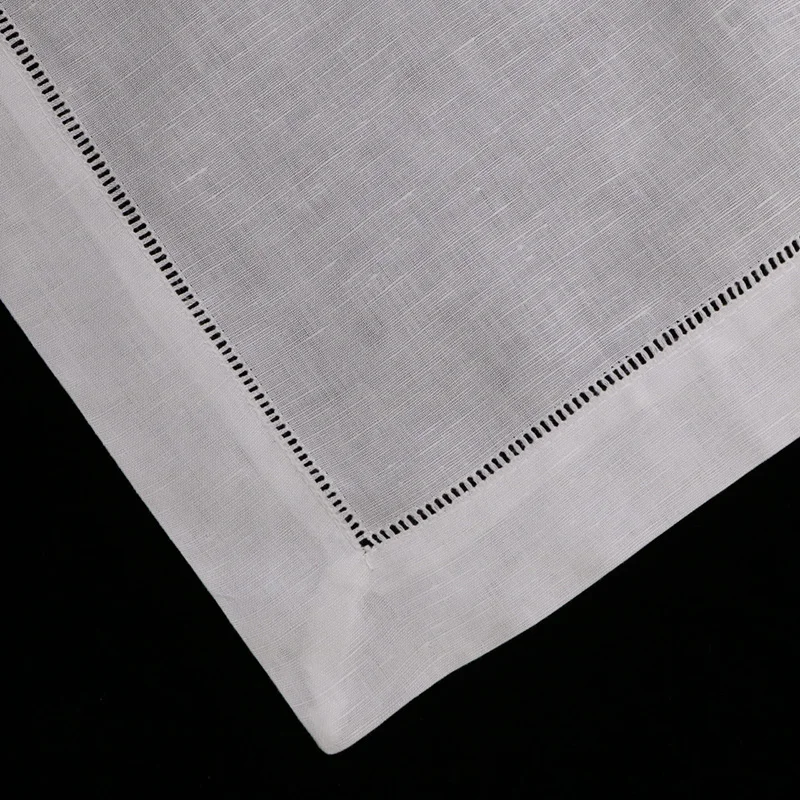 Скатерть: белая лестница Hemstitch 55% лен 45%