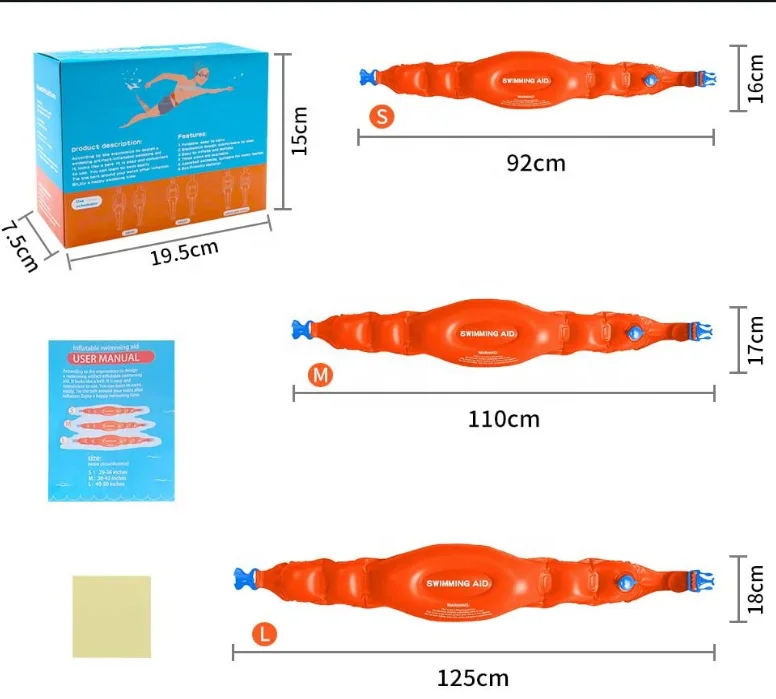 Adjustable Float Plate Training Equipment Buoyancy Band Ring Inflatable Swimming Belt Waist