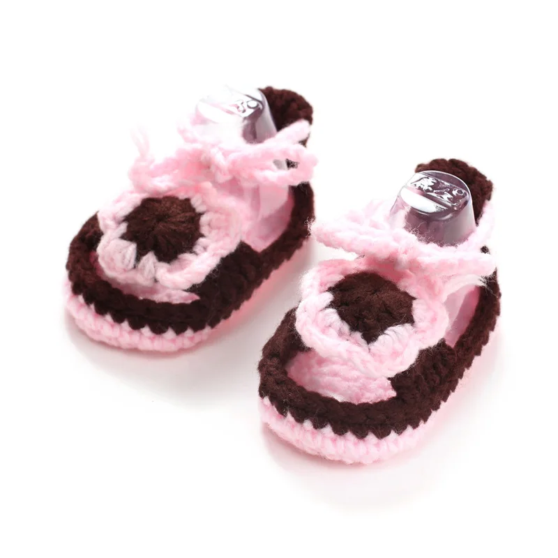 
fashion handmade flower crochet baby girls shoes sandals 