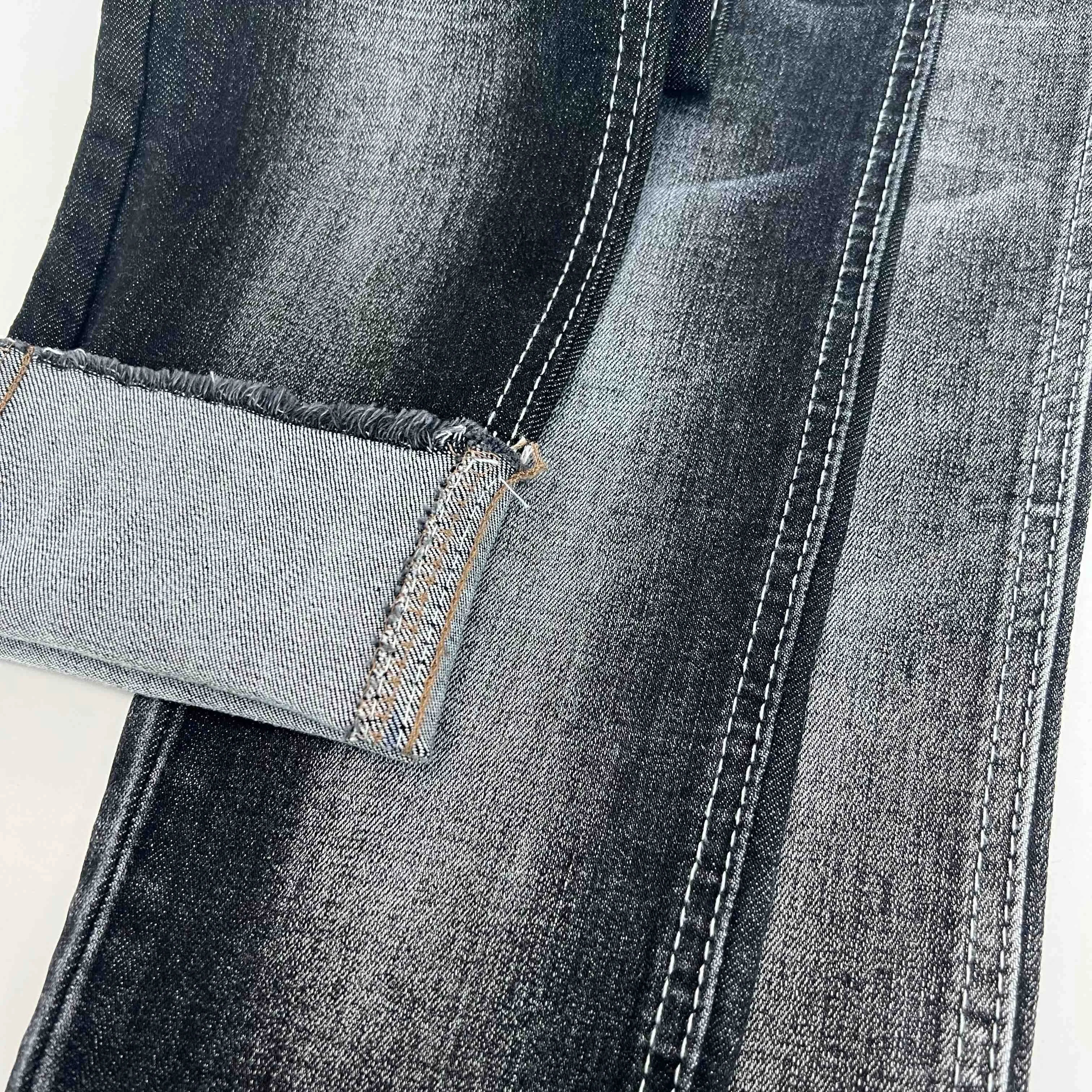 High Stretch Denim Jeans Fabric With Slub Of Good Quality Black Jeans Fabrics For Garments Denim Fabric Buyer