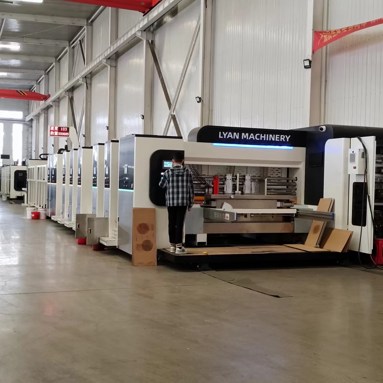 Полностью автоматическая Гофрированная коробка печати складной склеиватель высокая скорость