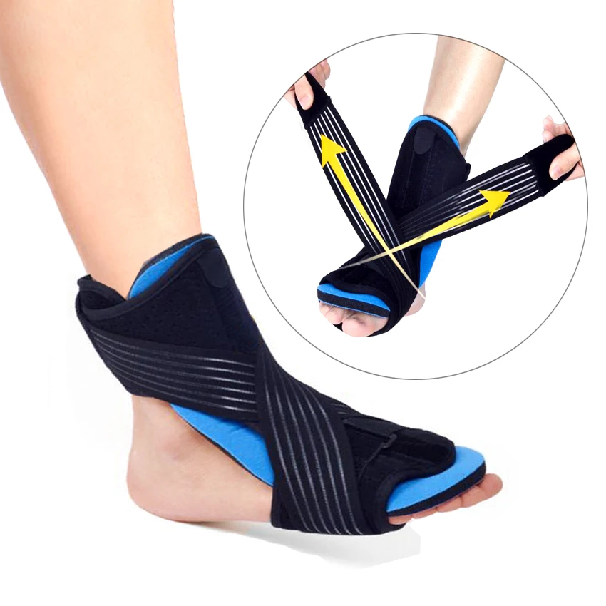 Plantar Fasciitis Night Splint Brace Foot Drop Orthotics Support Relieve for Arch Heel Pain Tendonitis With Massage BallHA01668