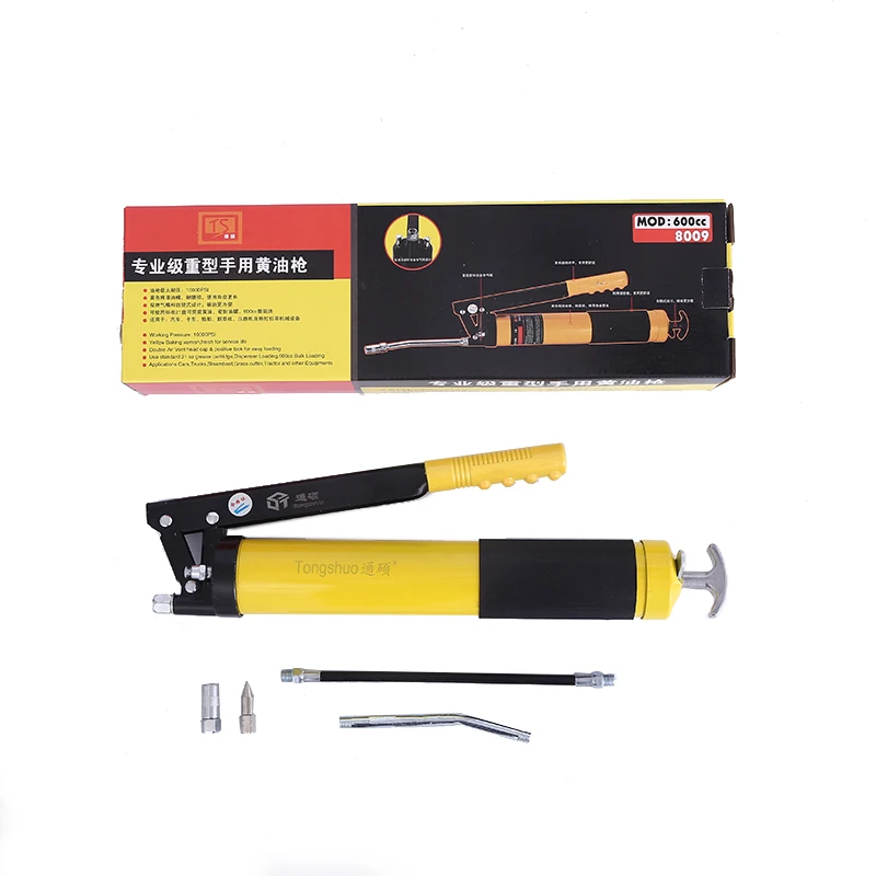 Manufacturer Good prices German type high pressure mini 500cc manual lever push type pistol hand auto grease gun
