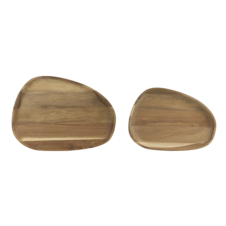 K & B Kitchen Custom Wooden Acacia Serving Plates Wood Pine Nuts Melon Seeds Plate For Food