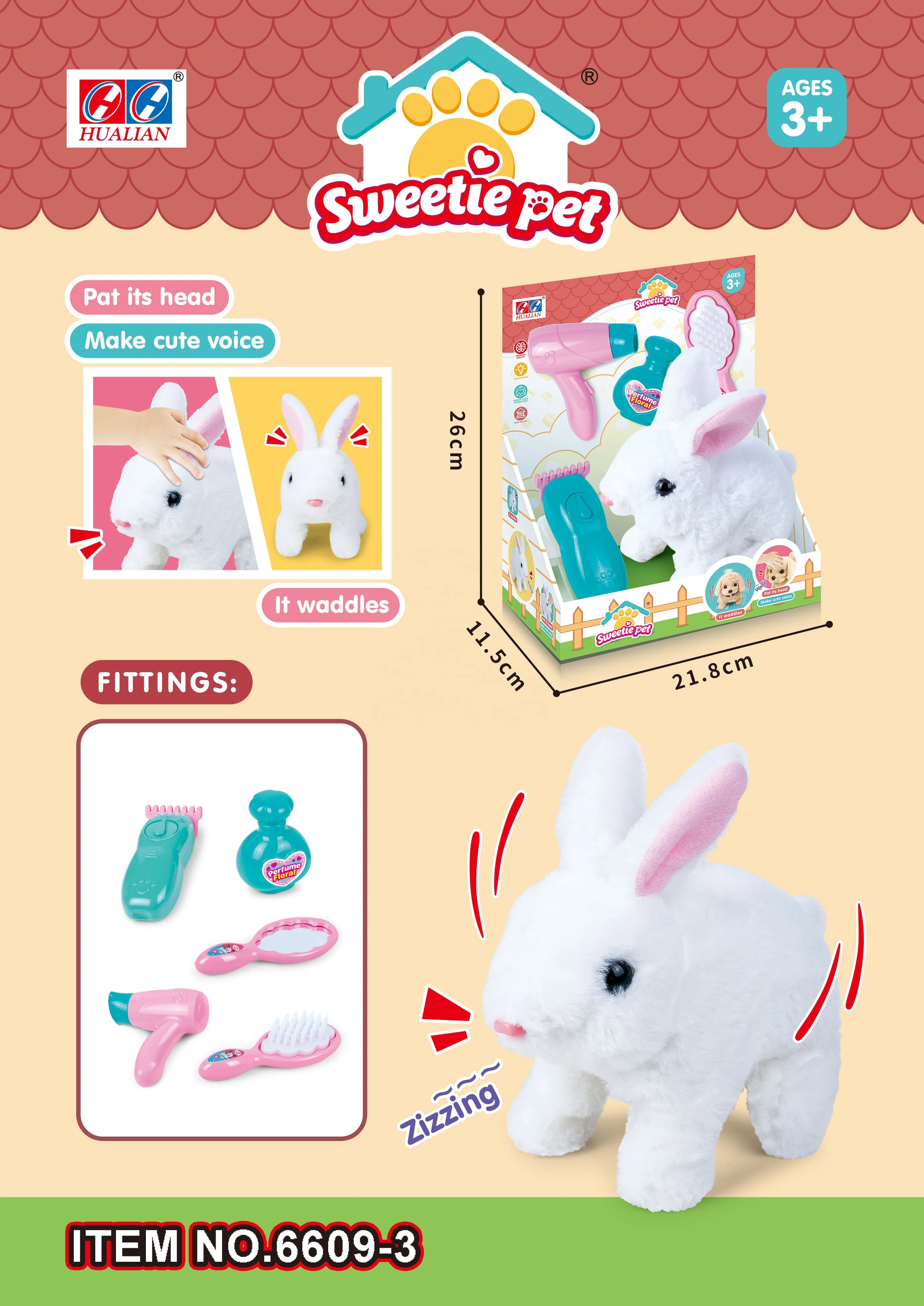 Stuffed animal toys electric pet  walking moving with sounds for plush rabbit toys kid pet shop care set