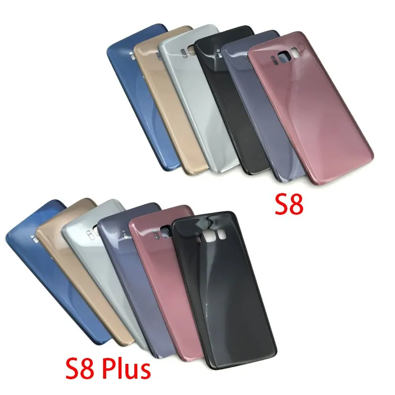 For SAMSUNG S8 G950 G950F S8 Plus G955 Back Battery Cover Rear Housing Case Replacement + Adhesive Sticker with camera lens