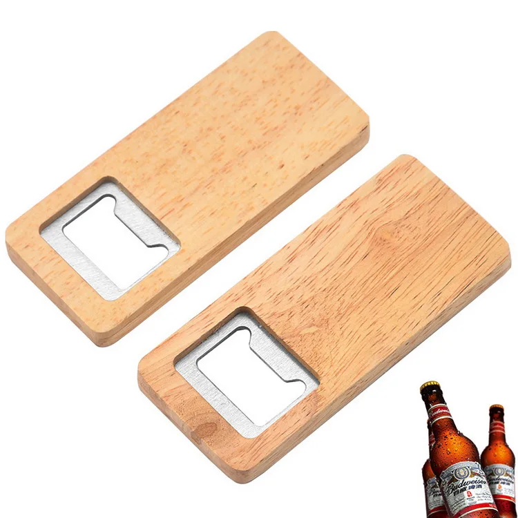Wholesale Pocket Size Wooden Flat Beer Bottle Opener Wood Bottle Opener Blank