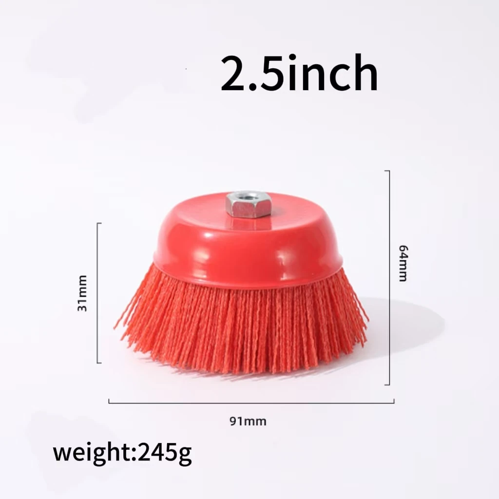 Industrial M14 Nylon Abrasive Wire Brush Bowl Type Cleaning Polishing 5/8-11 Nut Grinding Wheel DuPont Wire Polishing Wheel