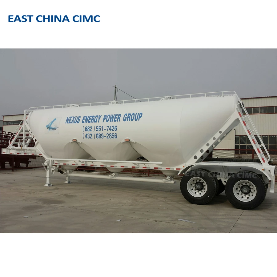 30cbm Pneumatic Dry Bulk Cement Tank Trailer For Fly Ash And Lime