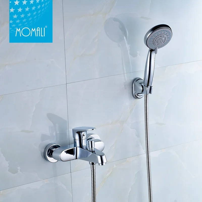 Momali hot sale Brass Bath Tap Wall Mounted Bathroom Bathtub Faucet Single Handle Shower Mixer ACS heavy economic shower faucet